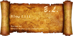 Bley Lili névjegykártya